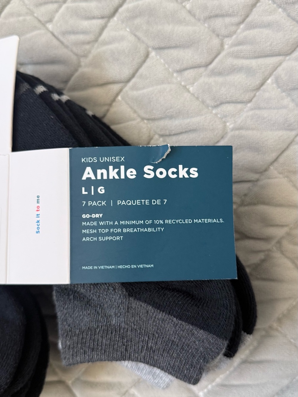 Old Navy. Kids Unisex Ankle Socks - Black & Grey L